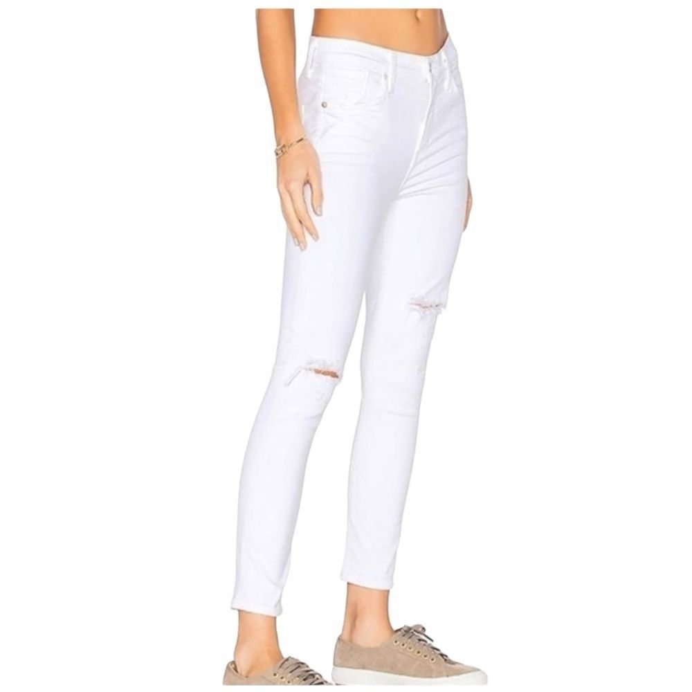 AGOLDE Sophie Crop Hi-Rise Jean In Shoreline Destruct White Size 28 NWT‎